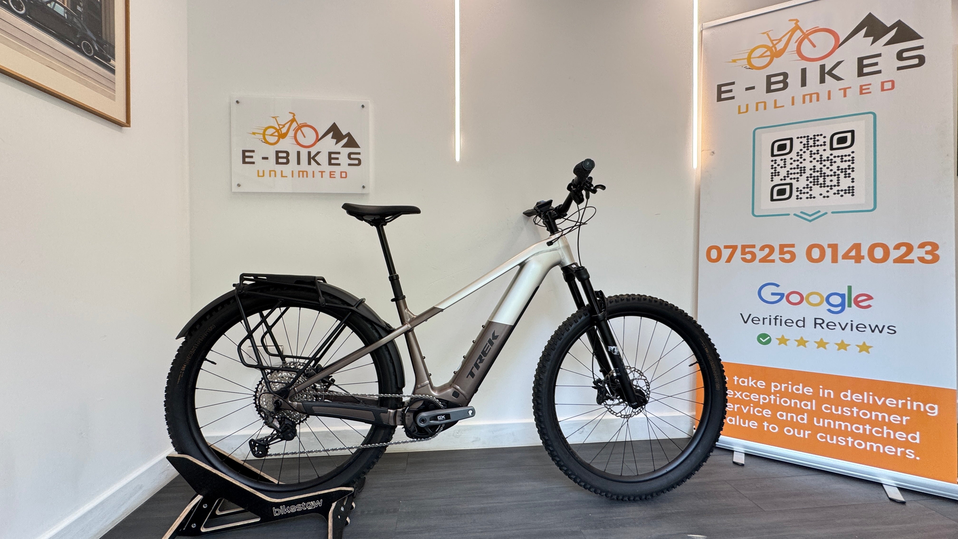 2025 TREK Powerfly+ 8 Gen 5 800Wh Electric Mountain Bike Bosch Gen 5 120Nm in Satin Lunar Silver and Bronze