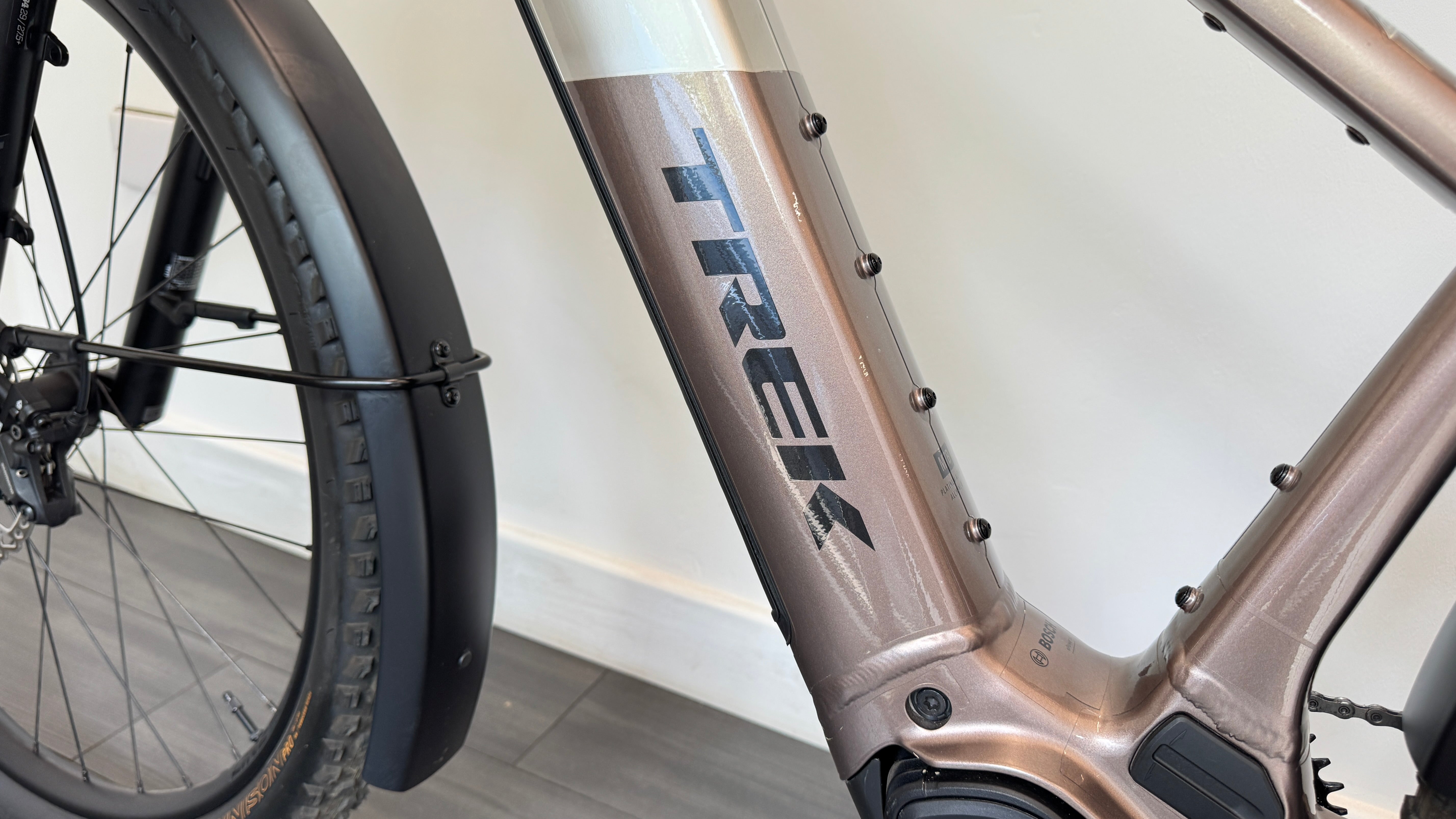 2025 TREK Powerfly+ 8 Gen 5 LARGE 800Wh Purion 400 Electric Mountain Bike Bosch 120Nm in Satin Lunar Silver and Bronze