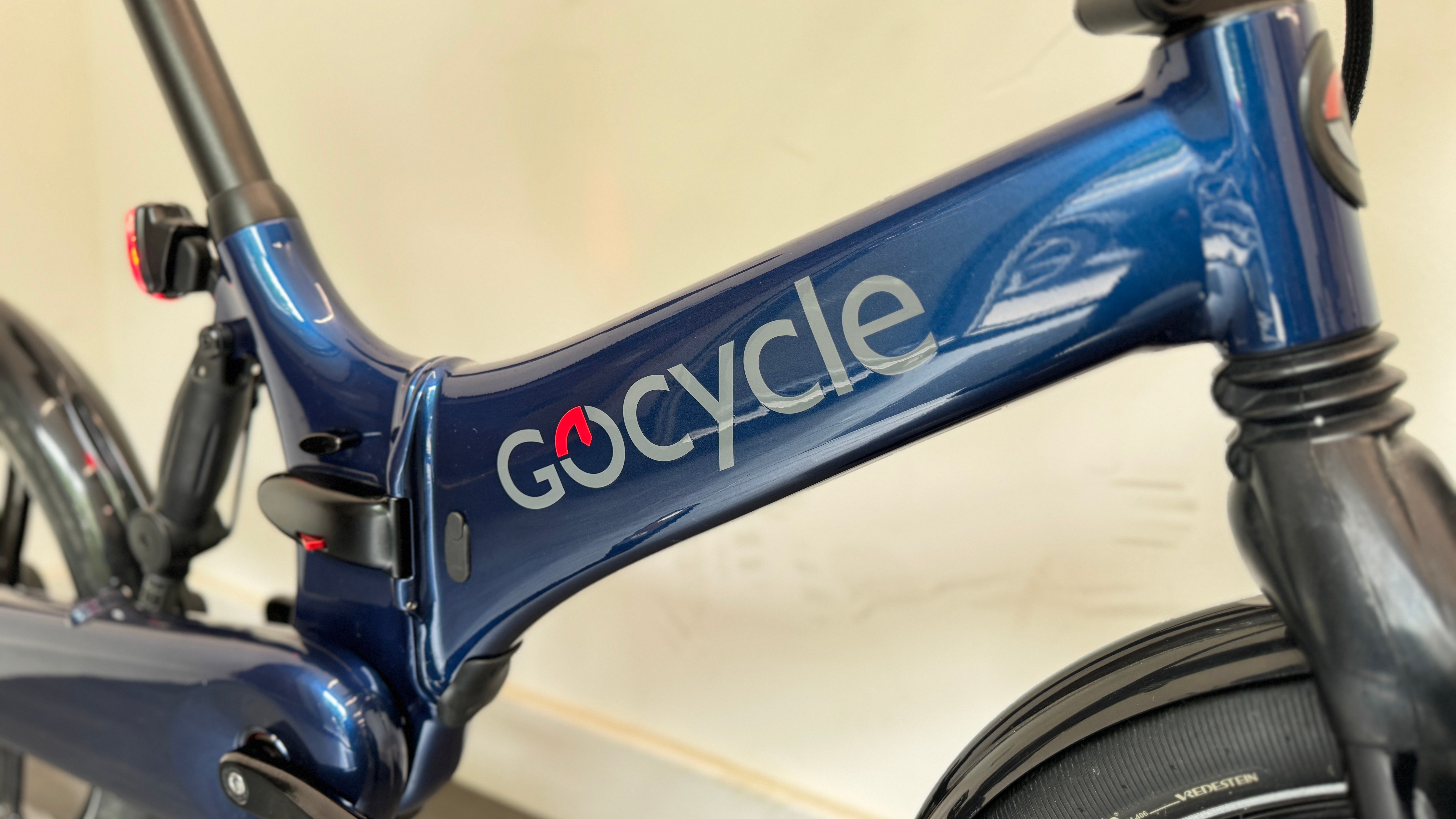 Gocycle GX Blue Folding Electric Bike ebike with only 200 miles Mudguards lights