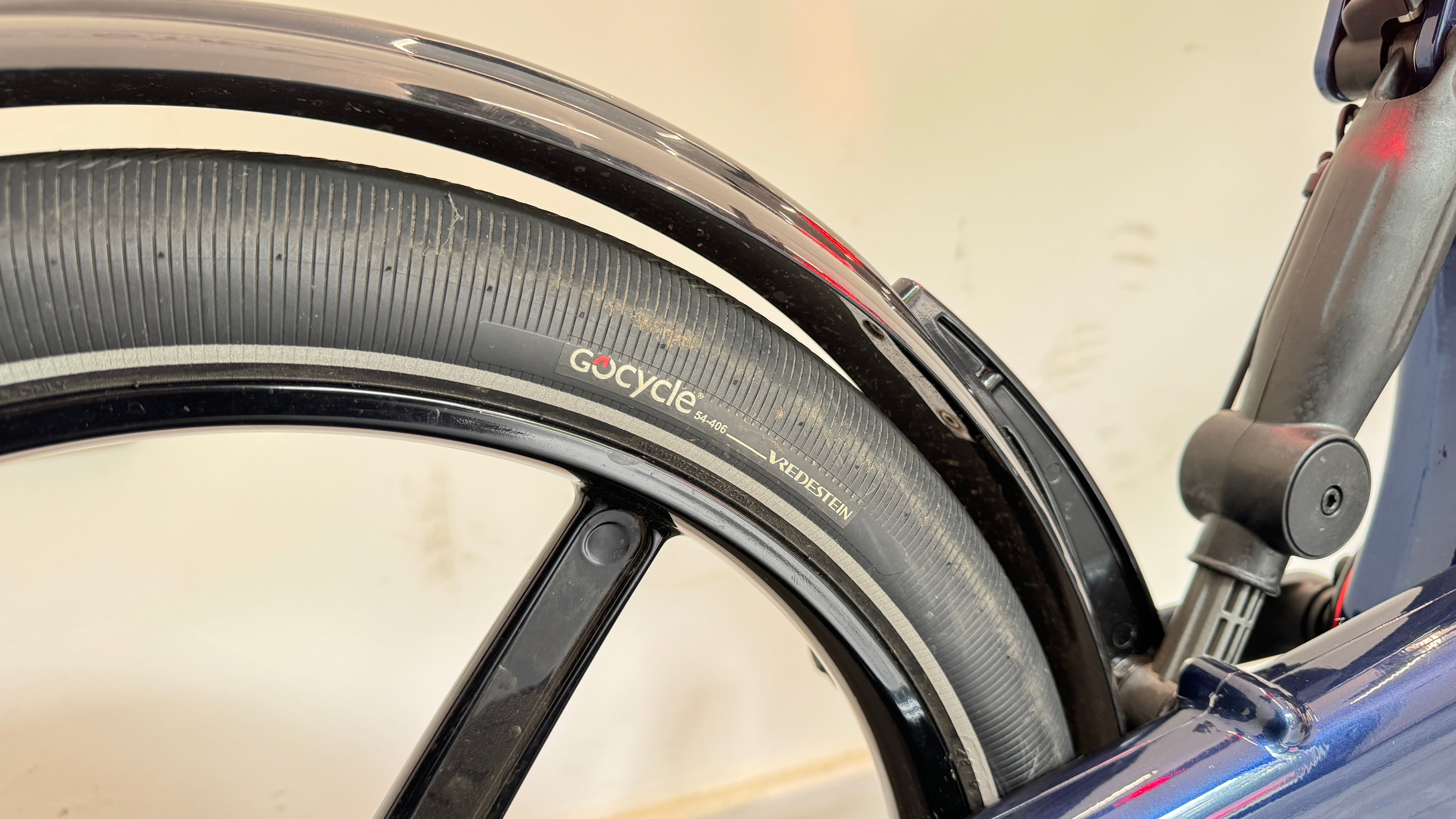 Gocycle GX Blue Folding Electric Bike ebike with only 200 miles Mudguards lights