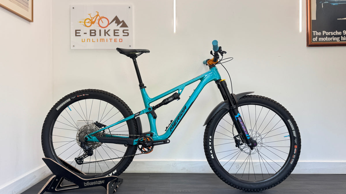 Merida One-Forty 700 29er Full Suspension LARGE Mountain Bike - Teal Burgtec stem and bar Peatys