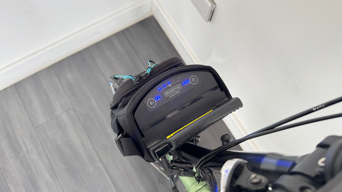 Brompton M6L C-Line Electric Folding Bike - Turkish Green / Black Ebike Telescopic post