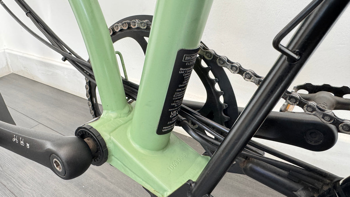 Brompton M6L C-Line Electric Folding Bike - Turkish Green / Black Ebike Telescopic post