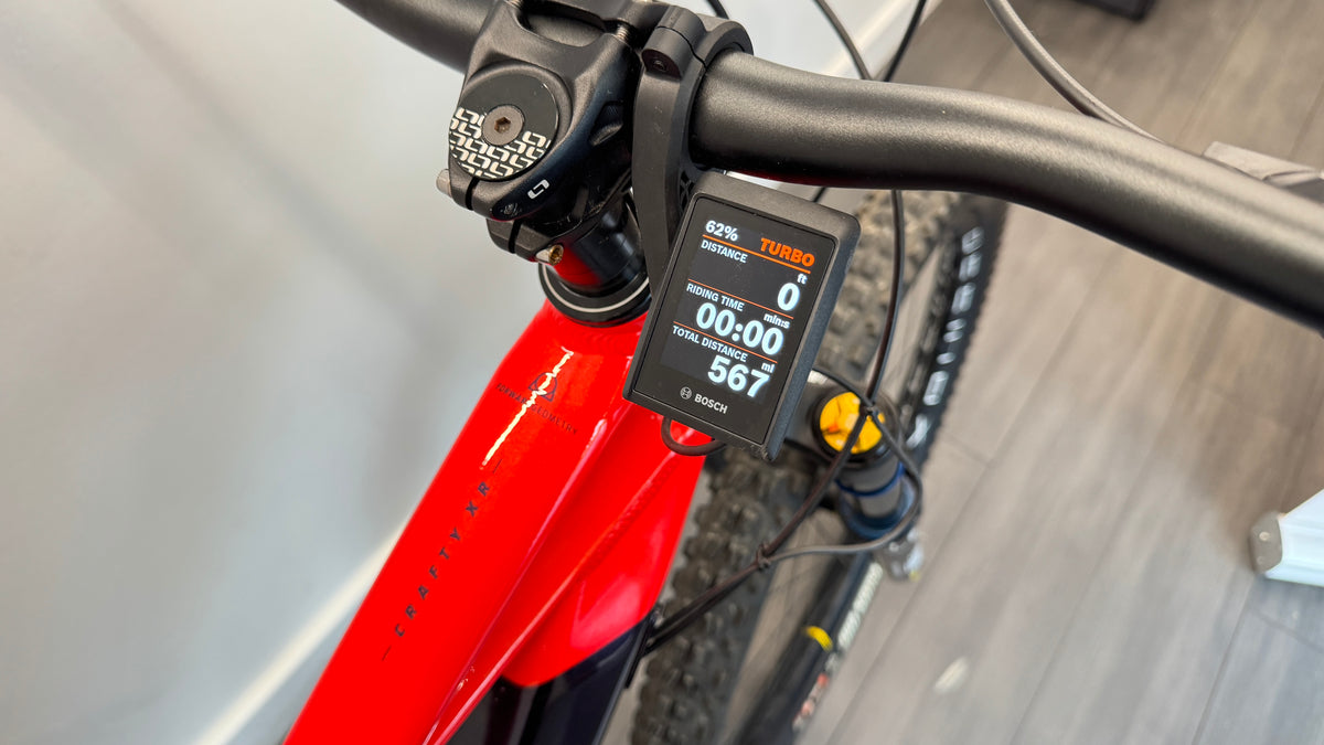 Mondraker Crafty Carbon XR EXTRA LARGE eMTB Electric Bike Bosch 750Wh Kiox 300 Ohlins Maven Brakes