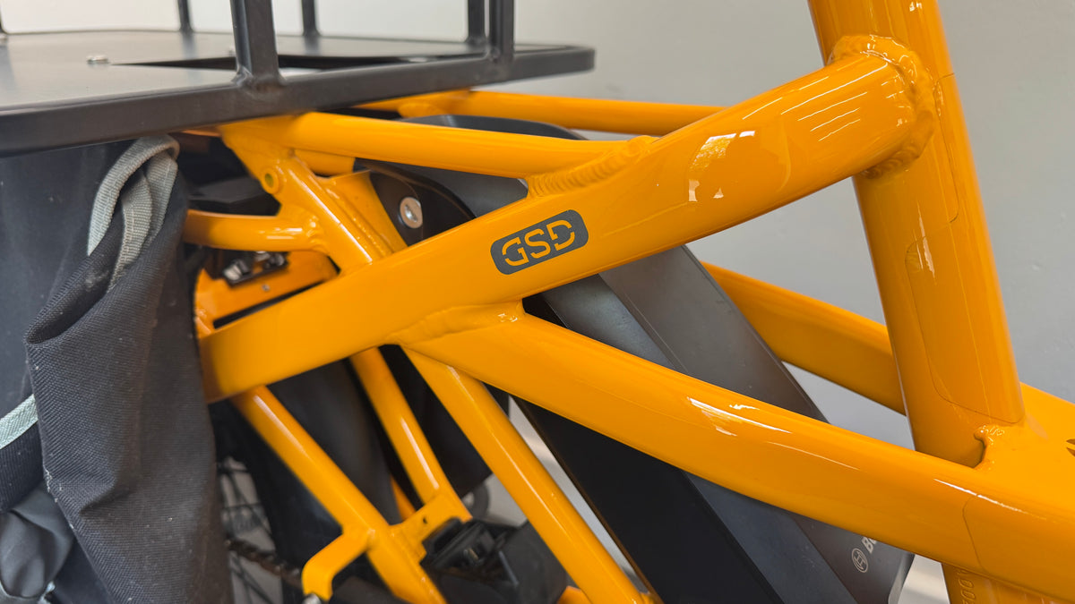 Tern GSD S00 Electric Cargo Bike 500Wh Enviolo drive – Yellow ONLY 8 Miles use Extras Included