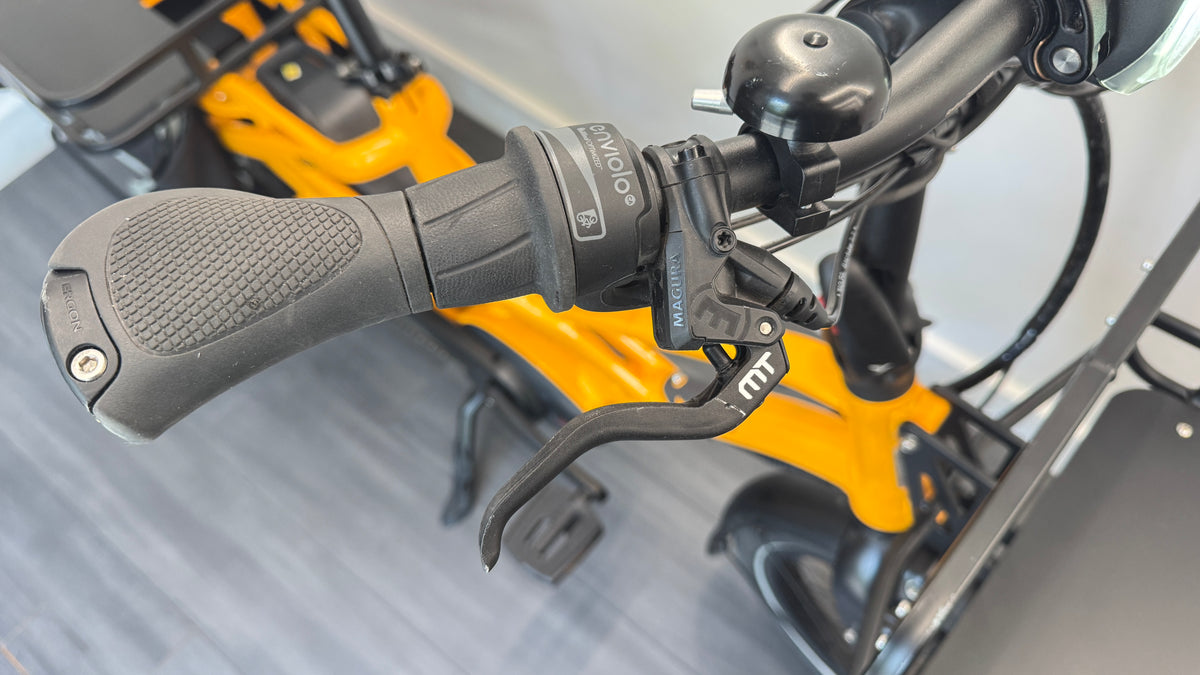 Tern GSD S00 Electric Cargo Bike 500Wh Enviolo drive – Yellow ONLY 8 Miles use Extras Included