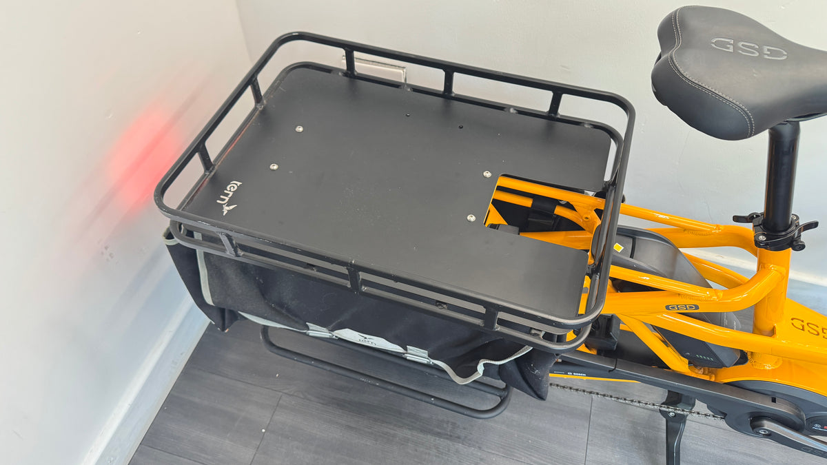 Tern GSD S00 Electric Cargo Bike 500Wh Enviolo drive – Yellow ONLY 8 Miles use Extras Included