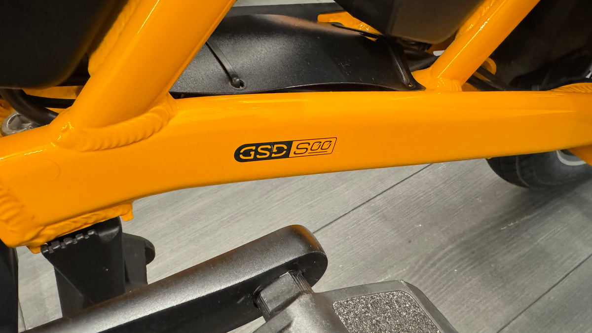 Tern GSD S00 Electric Cargo Bike 500Wh Enviolo drive – Yellow ONLY 8 Miles use Extras Included