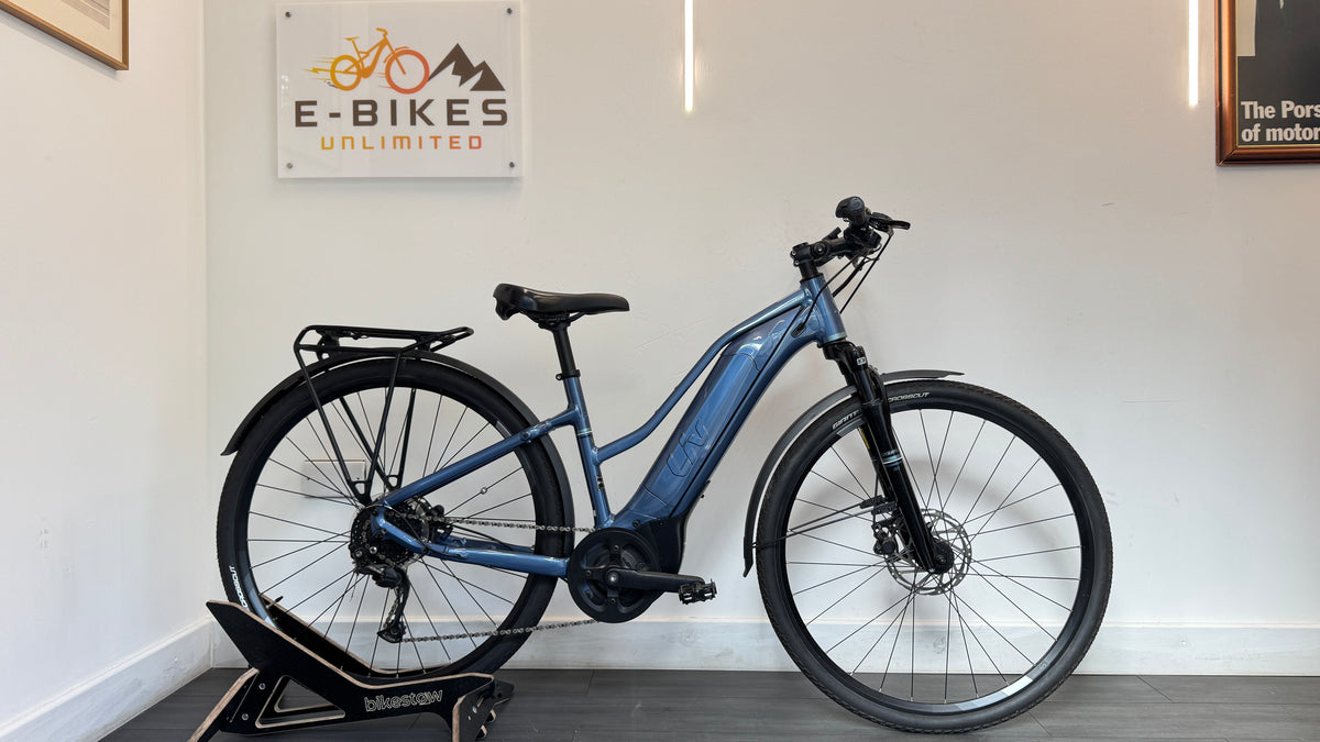 Giant Liv Rove E+ SMALL Blue Ashes Hybrid Ebike Electric Bike Acid Mudguards Rear Carrier
