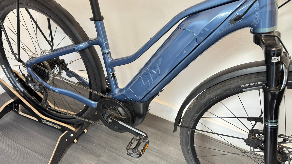 Giant Liv Rove E+ SMALL Blue Ashes Hybrid Ebike Electric Bike Acid Mudguards Rear Carrier