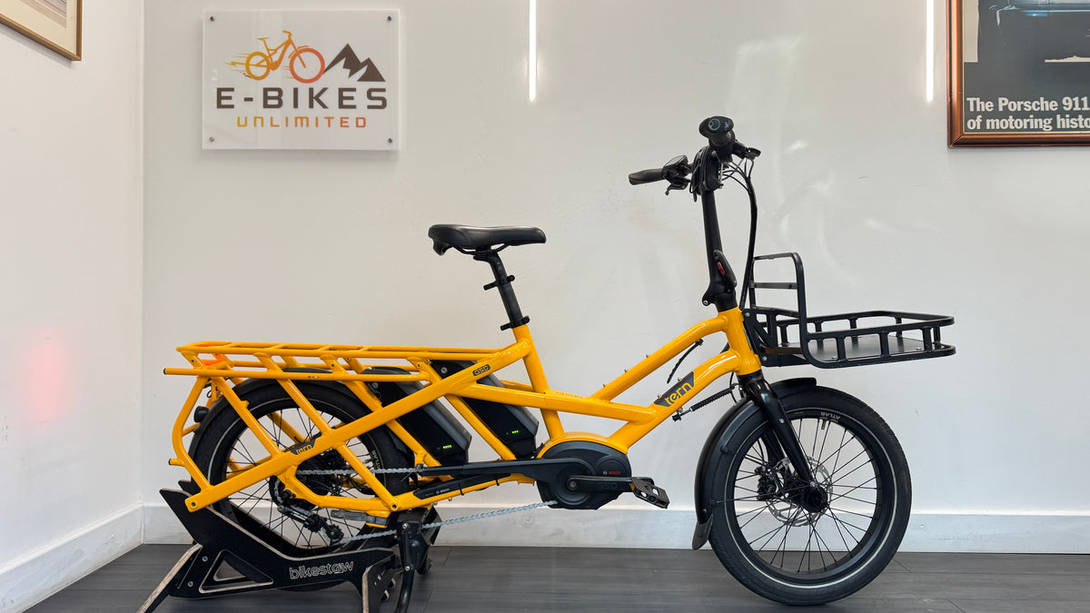 Tern GSD S00 Electric Cargo Bike 2 x 500Wh Batteries Enviolo drive – Yellow ONLY 1775 miles