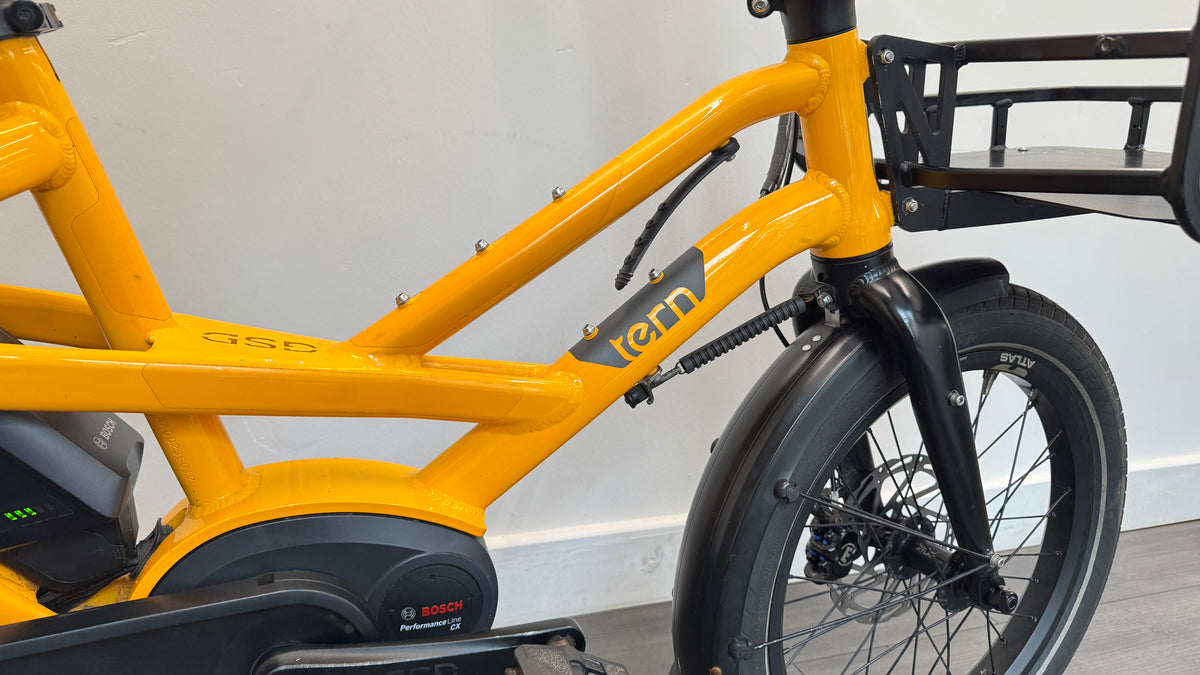 Tern GSD S00 Electric Cargo Bike 2 x 500Wh Batteries Enviolo drive – Yellow ONLY 1775 miles