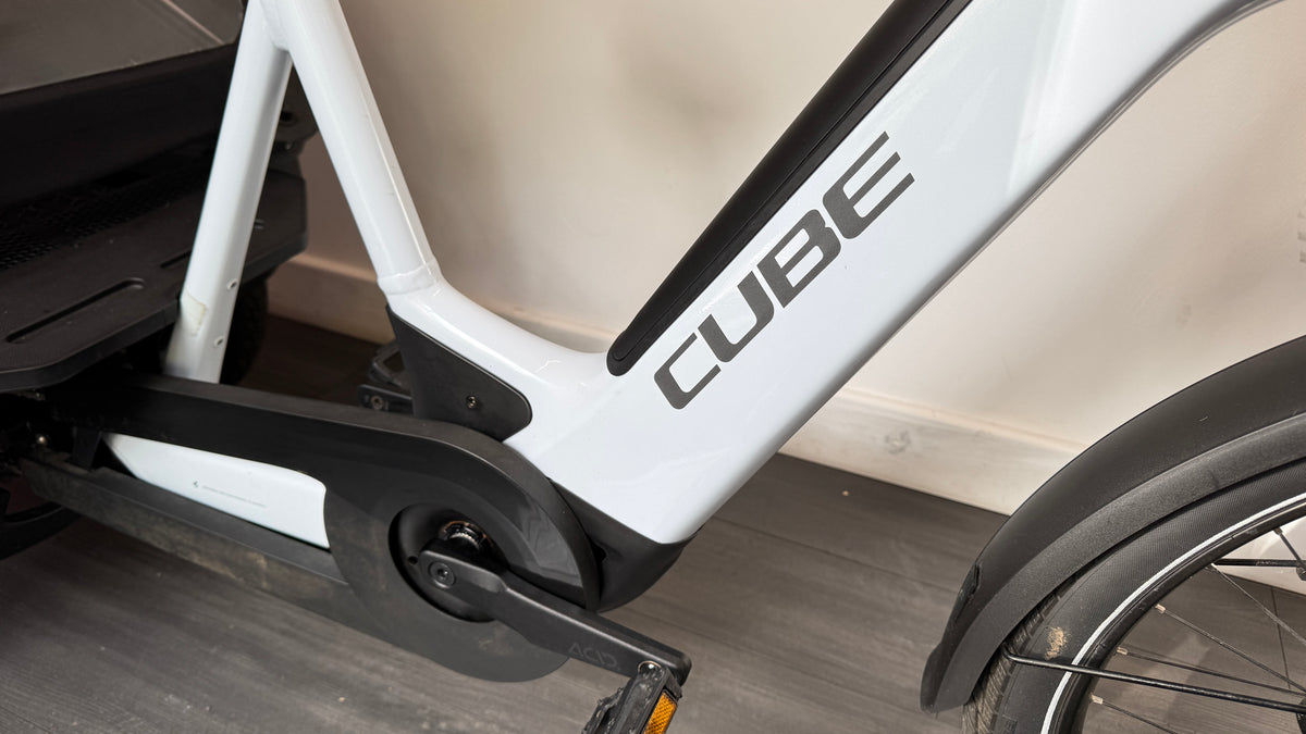 Cube Trike Family Hybrid 750Wh Enviolo Electric Cargo Bike In White Reflex RRP £4499