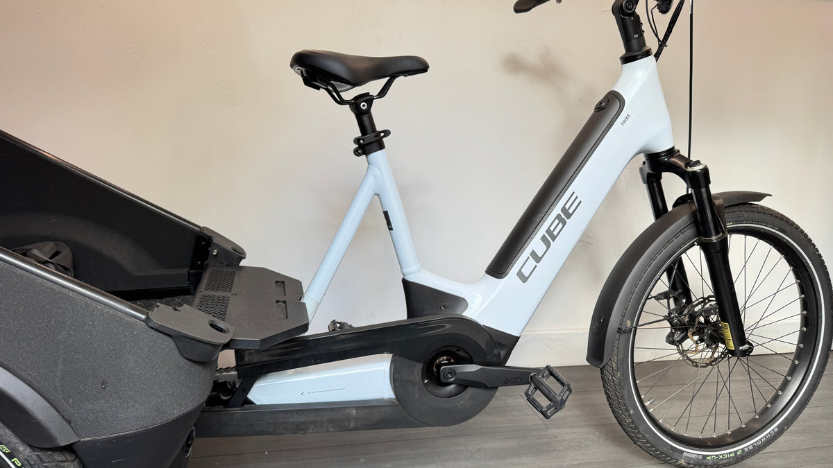Cube Trike Family Hybrid 750Wh Enviolo Electric Cargo Bike In White Reflex RRP £4499