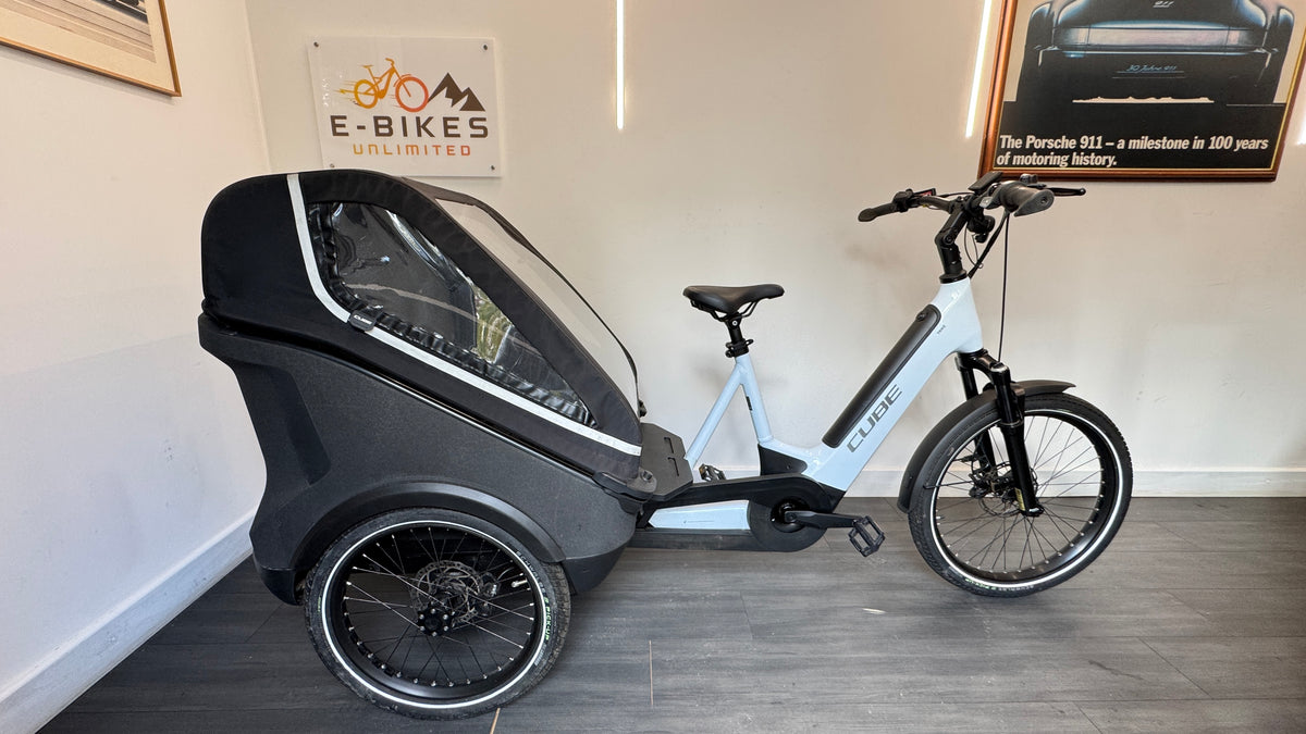 Cube Trike Family Hybrid 750Wh Enviolo Electric Cargo Bike In White Reflex RRP £4499