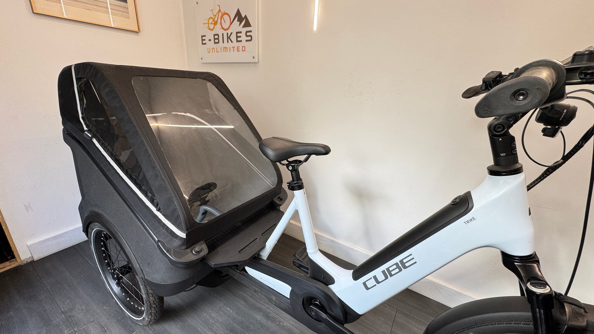 Cube Trike Family Hybrid 750Wh Enviolo Electric Cargo Bike In White Reflex RRP £4499