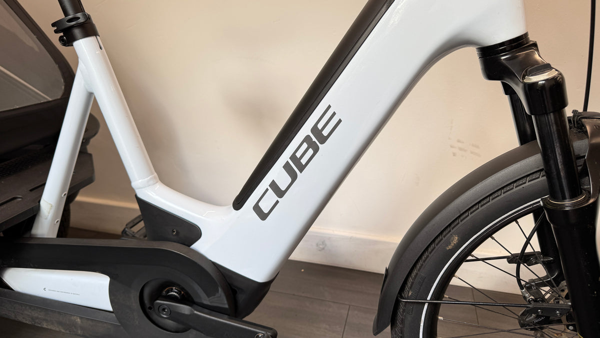 Cube Trike Family Hybrid 750Wh Enviolo Electric Cargo Bike In White Reflex RRP £4499