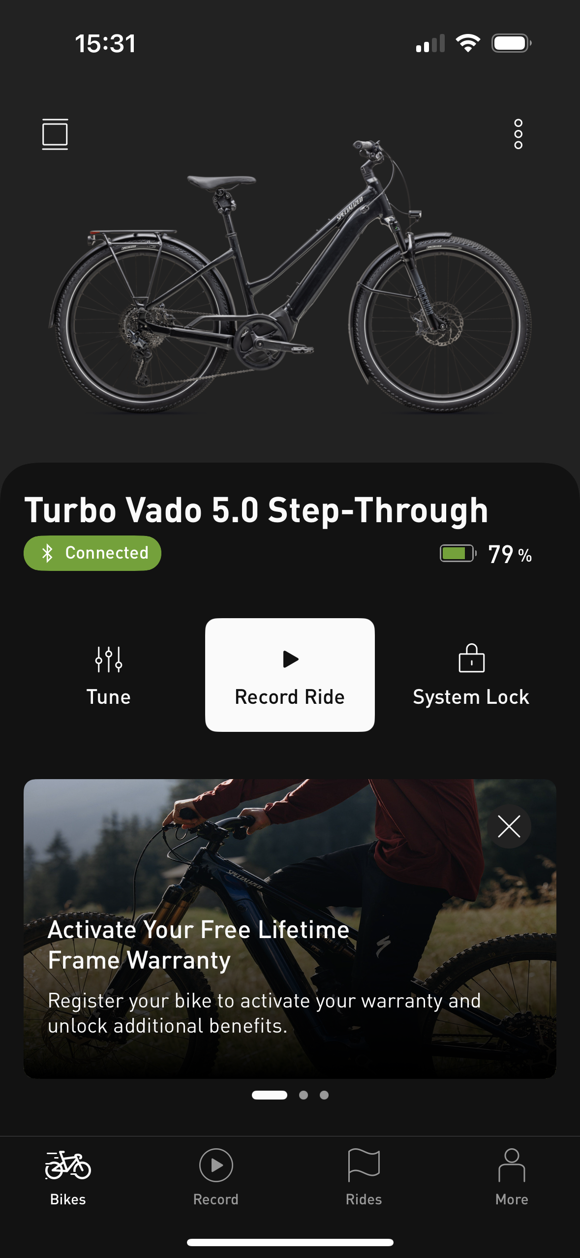 Specialized Turbo Vado 5.0 MEDIUM 710Wh battery 90Nm torque Step-Through 12.5 miles Charger and keys