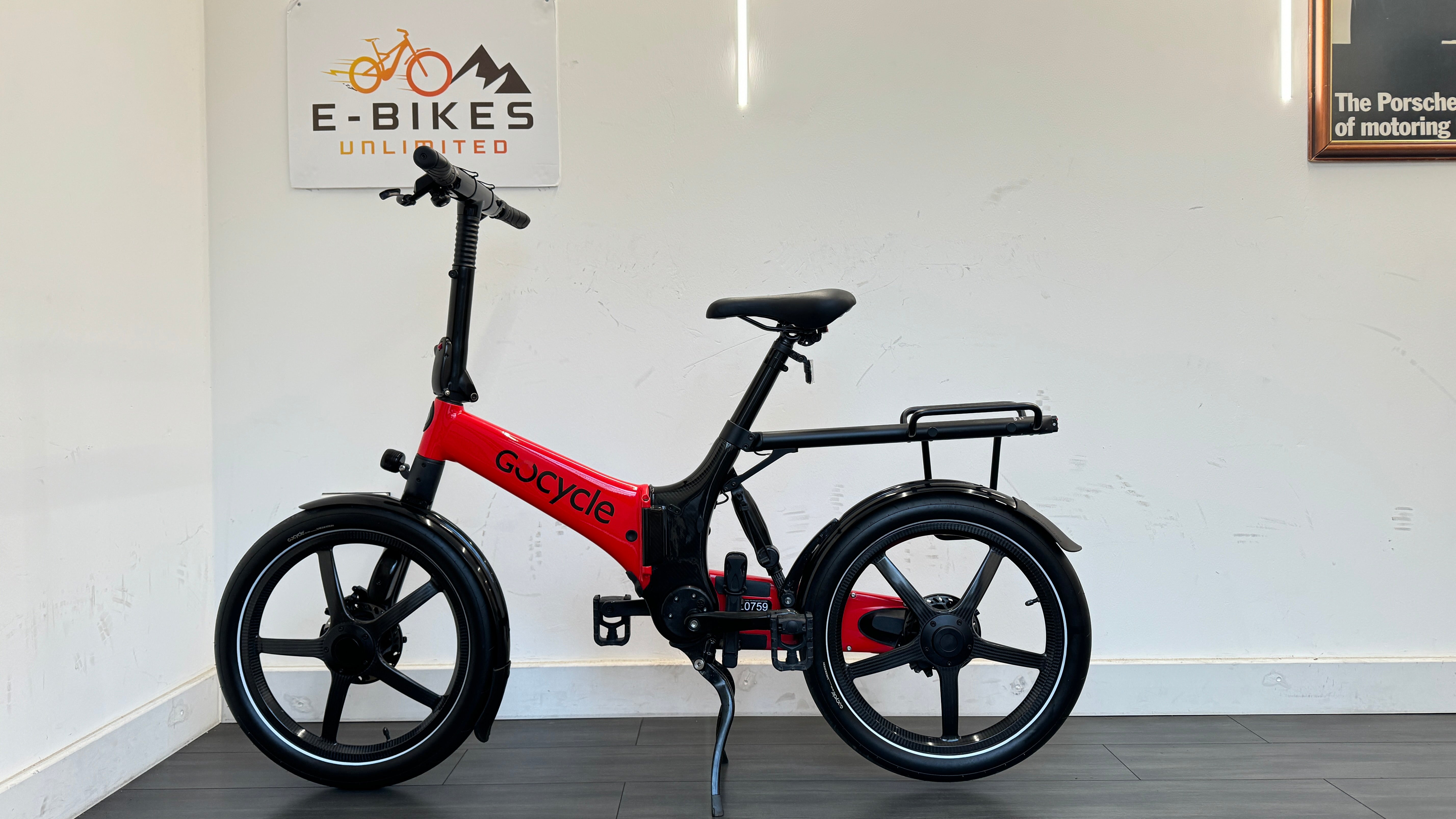Gocycle G4i+ Carbon Fibre Folding bike Rear rack AVAILABLE NOW with accessories