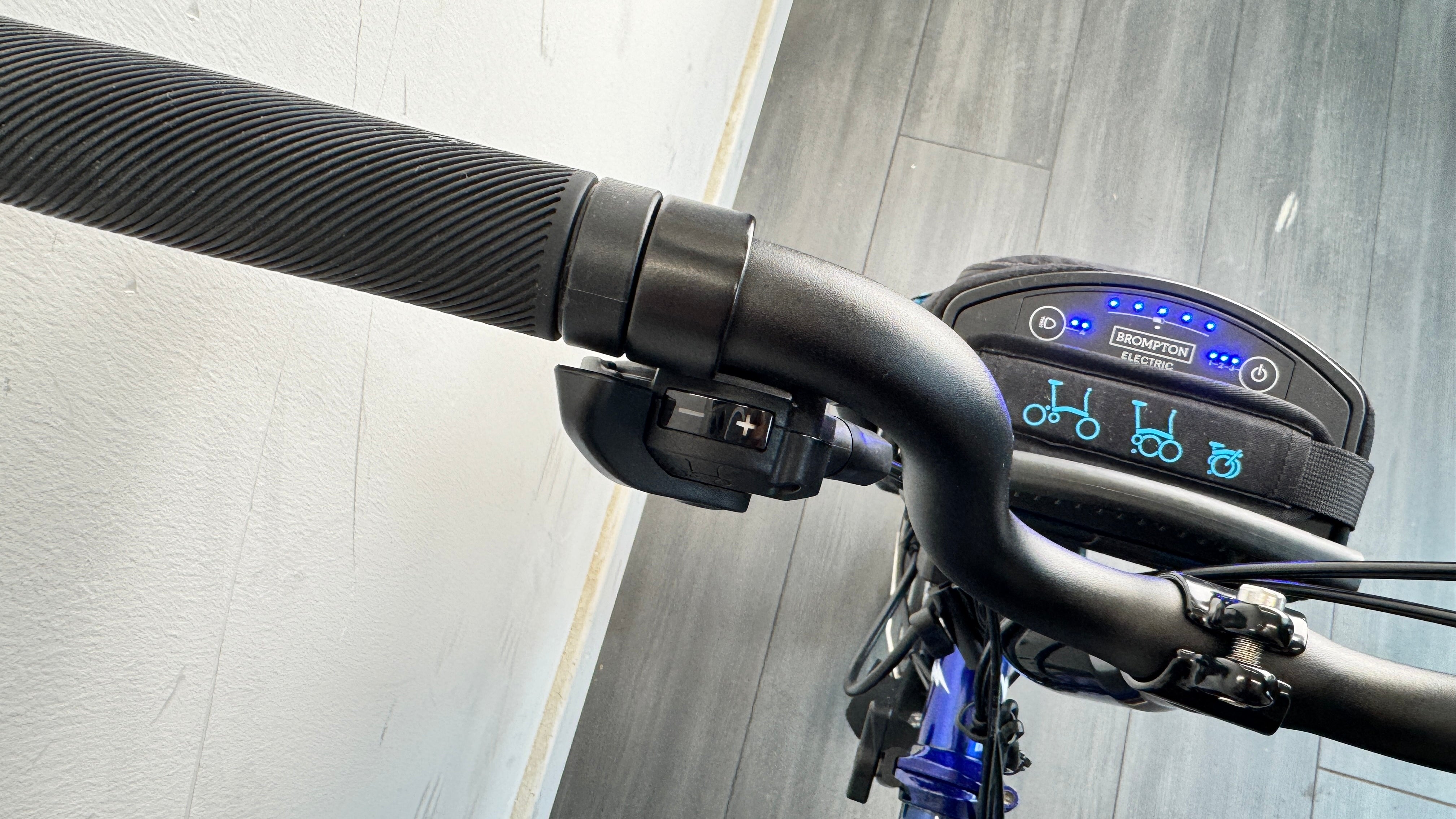 Brompton C-Line Electric Bike 6 Speed Bolt Blue Lacquer Pannier bag Brooks saddle