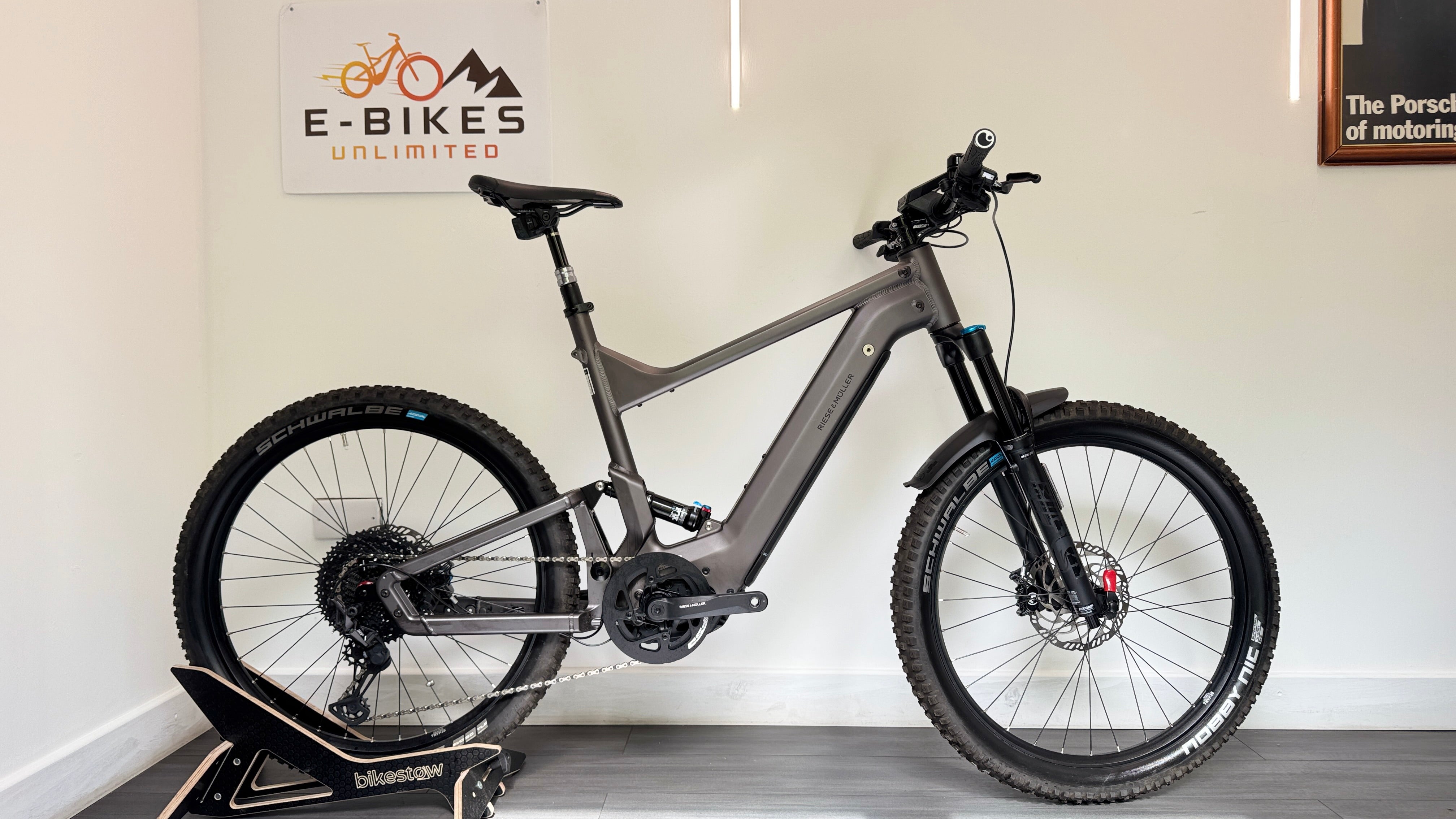Riese & Muller Delite mountain touring Electric Bike 56cm LARGE Nyon Bosch AXS Rock Shox dropper
