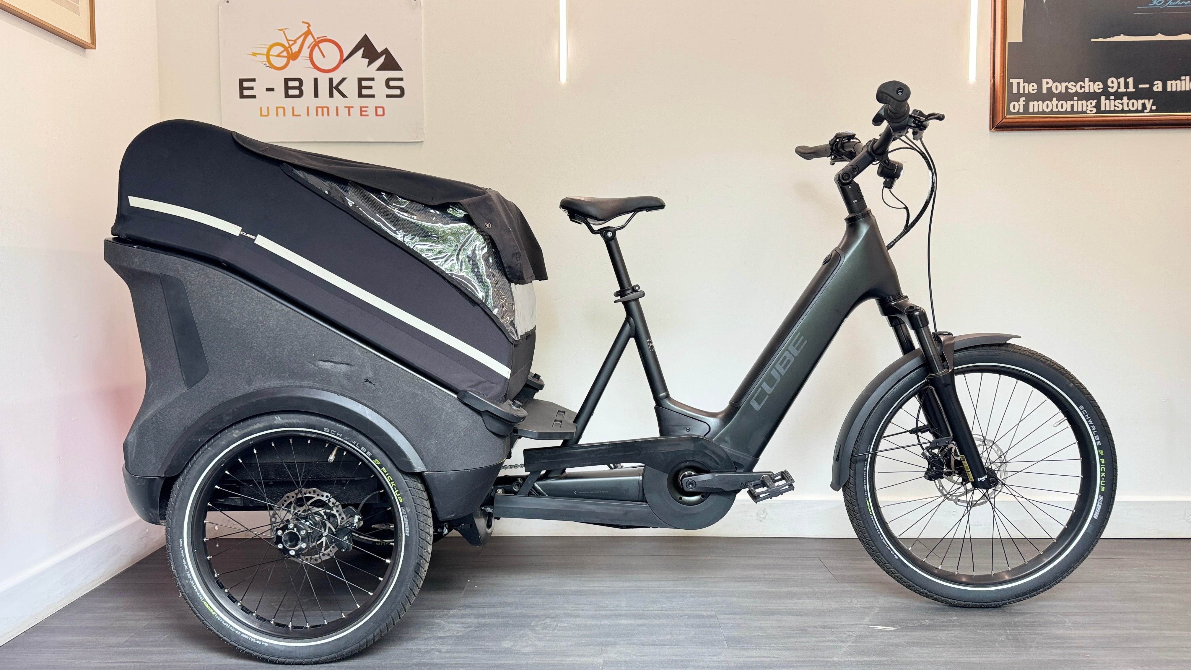 Cube Trike Family Hybrid 750Wh Enviolo Electric Cargo Bike In Swamp Gr – Ebikes-Unlimited
