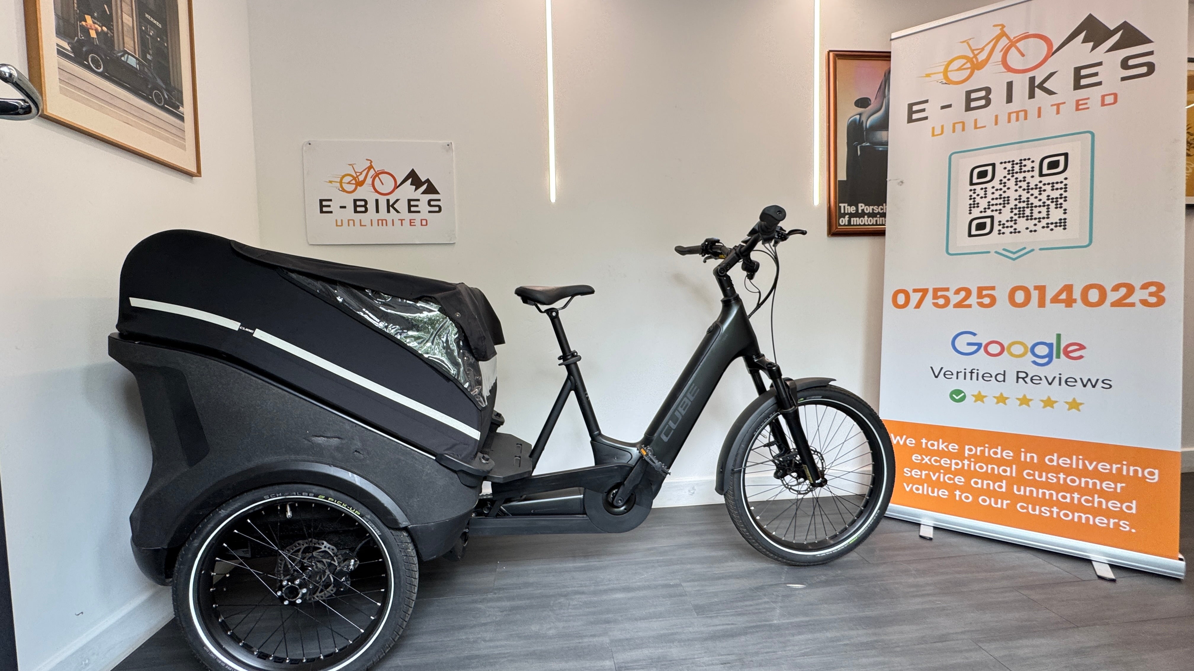 Cube Trike Family Hybrid 750Wh Enviolo Electric Cargo Bike In Swamp Grey RRP £3999