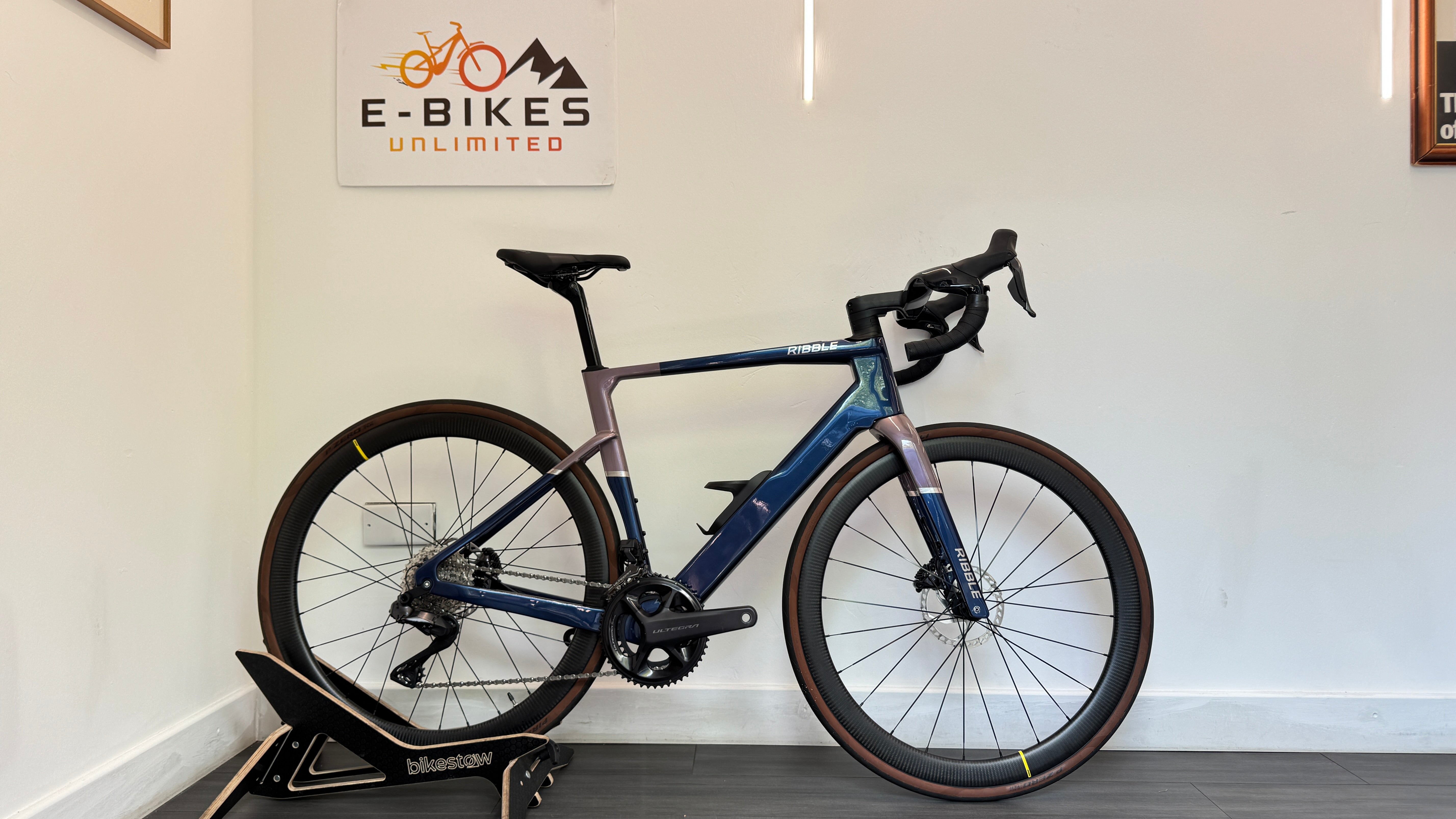 Ribble Allroad SL R e Blue MEDIUM Ultegra Di2 RRP £6099 Mahle X20 350Wh battery Mavic Cosmic SL45