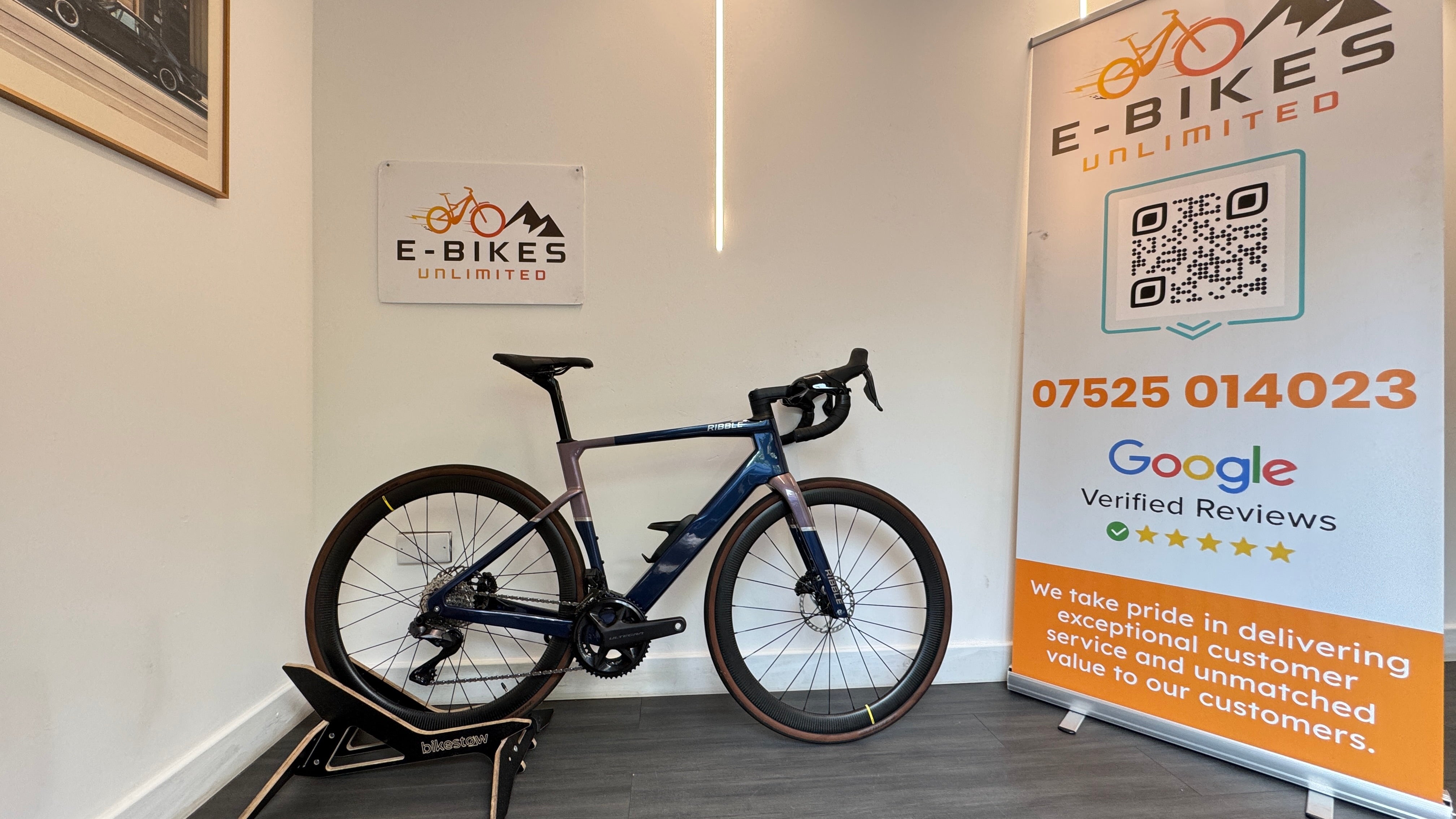 Ribble Allroad SL R e Blue MEDIUM Ultegra Di2 RRP £6099 Mahle X20 350Wh battery Mavic Cosmic SL45