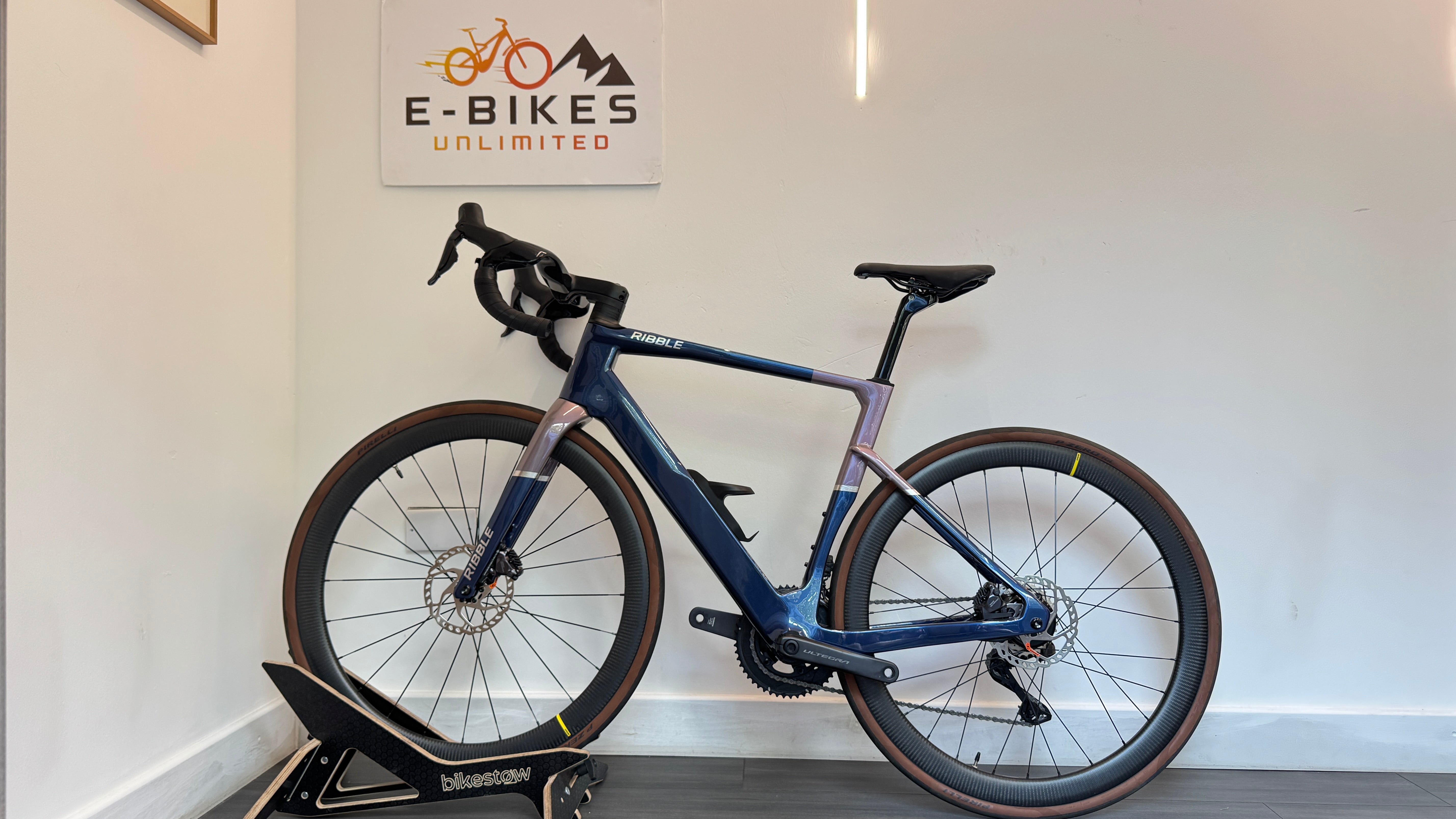 Ribble Allroad SL R e Blue MEDIUM Ultegra Di2 RRP £6099 Mahle X20 350Wh battery Mavic Cosmic SL45