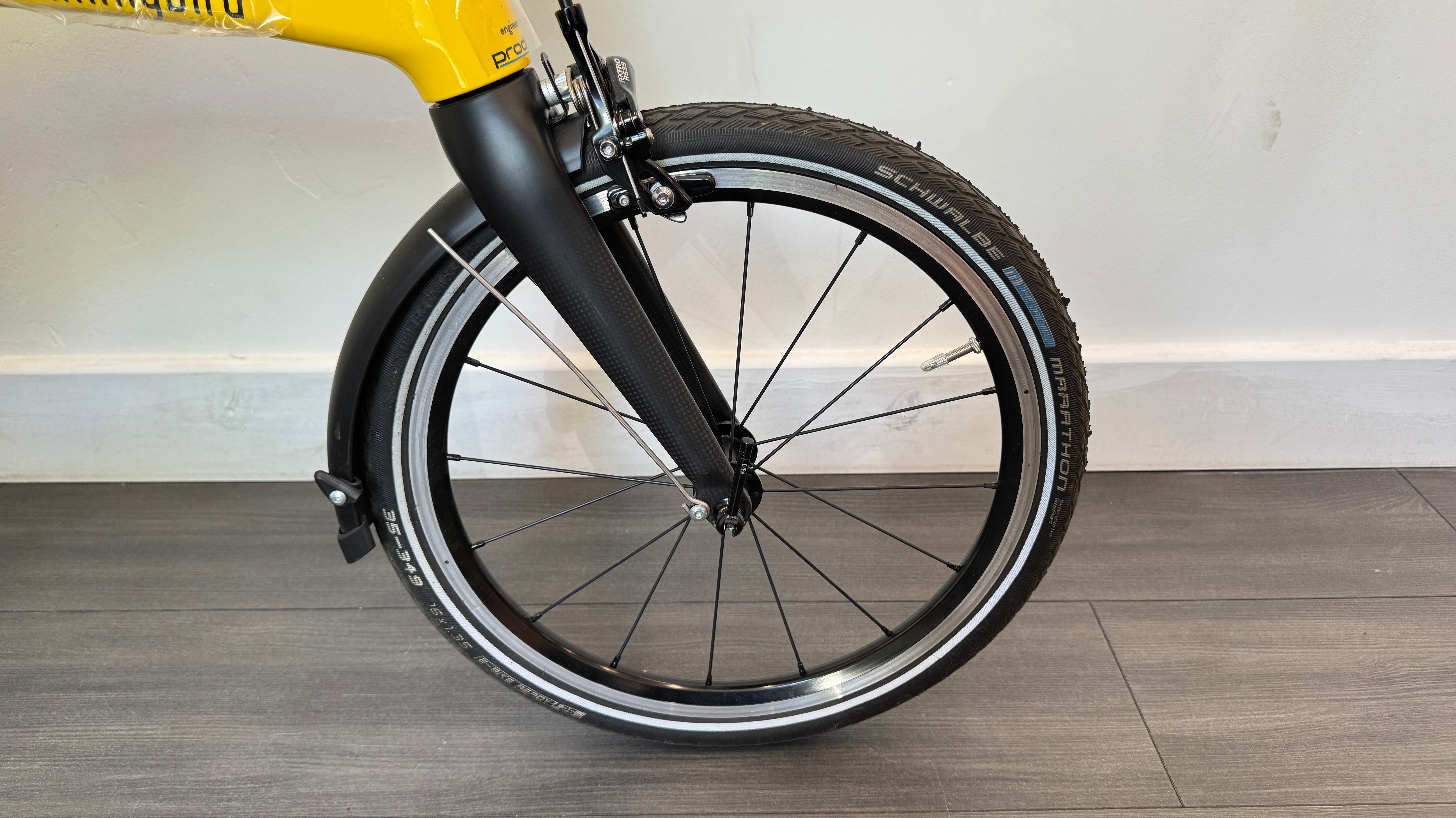 Hummingbird Electric Folding Bike Brooks Saddle Prodrive Carbon Fibre Yellow Bike RRP £4495