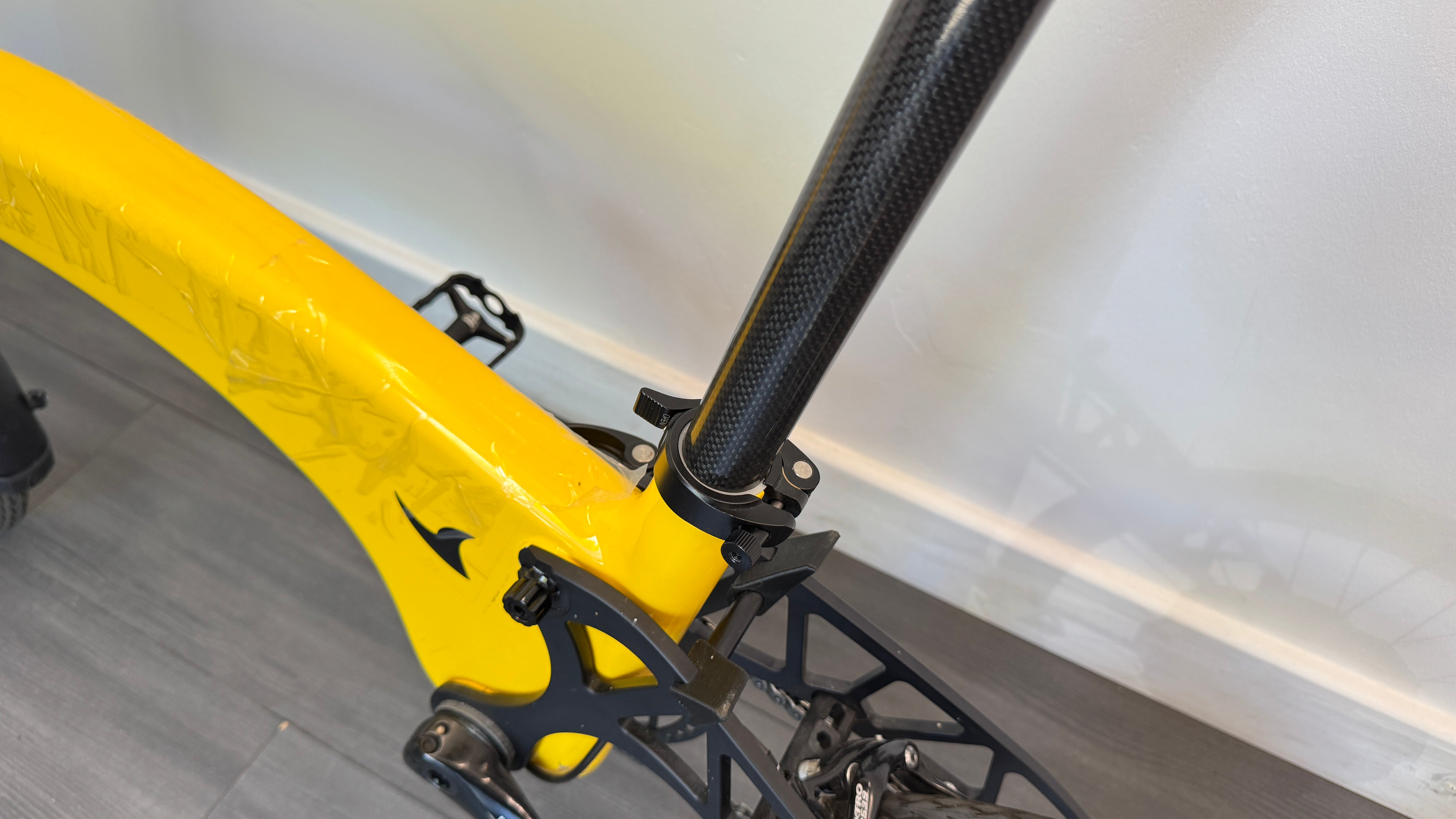 Hummingbird Electric Folding Bike Brooks Saddle Prodrive Carbon Fibre Yellow Bike RRP £4495