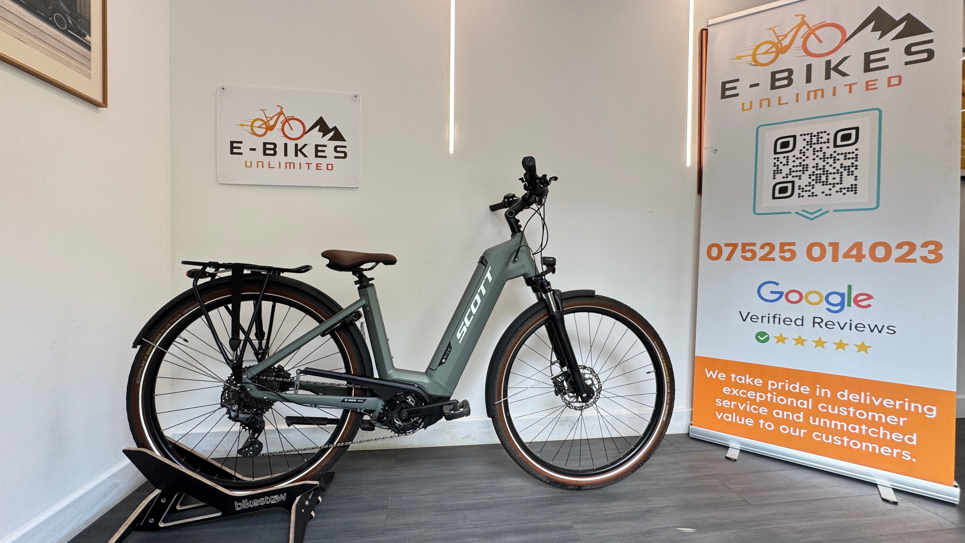 Scott Sub Sport eRIDE 20 SMALL Green Electric Bike 625Wh Ebike Step Through RRP £3499