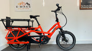 Tern Quick GSD S10 Black E-cargo Bike Red With Clubhouse seat cushion 286 miles