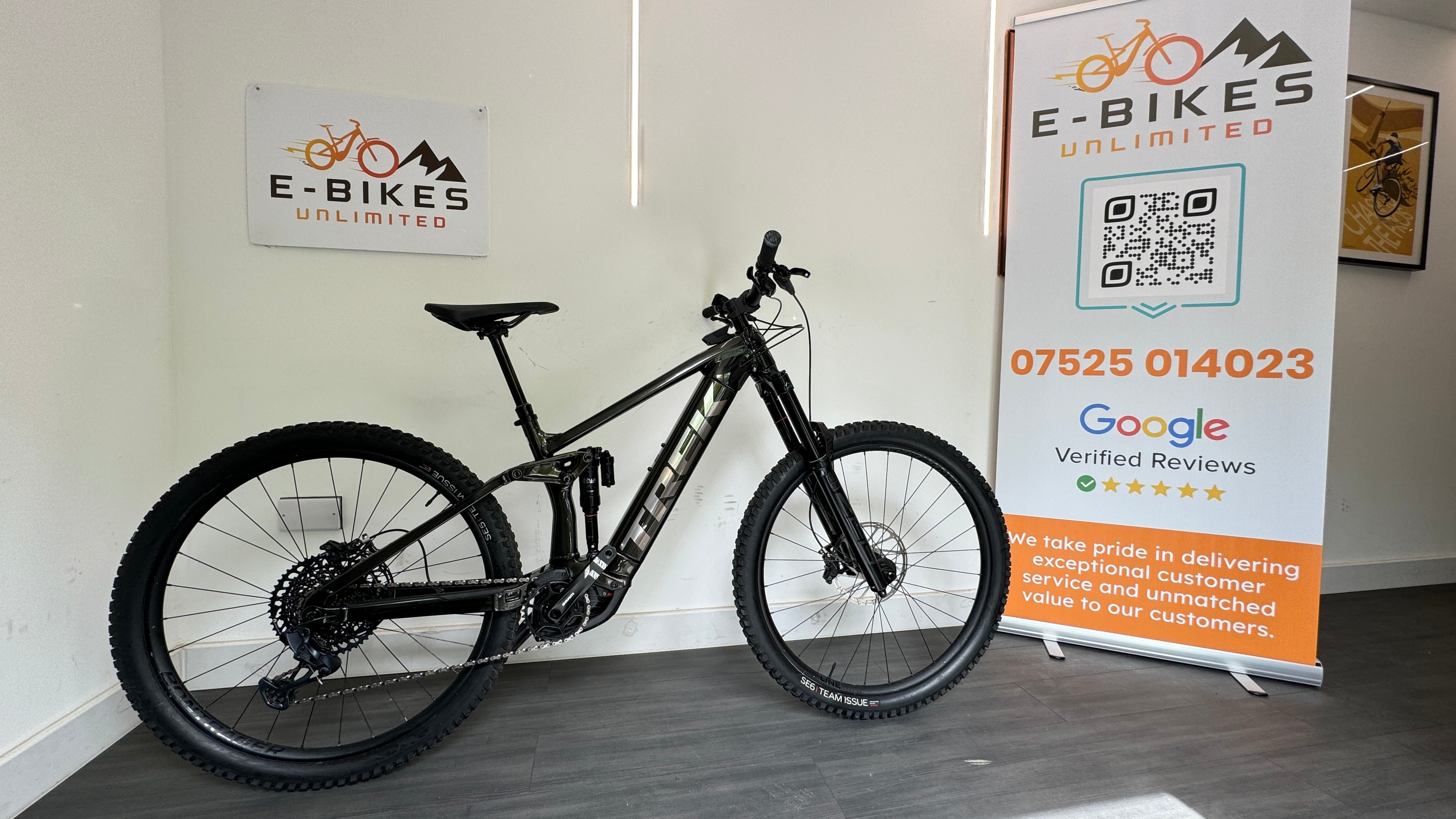 Trek Rail 9 GX GEN 2 Black Olive M 29" EBike ONLY 496 Miles Frame wrapped